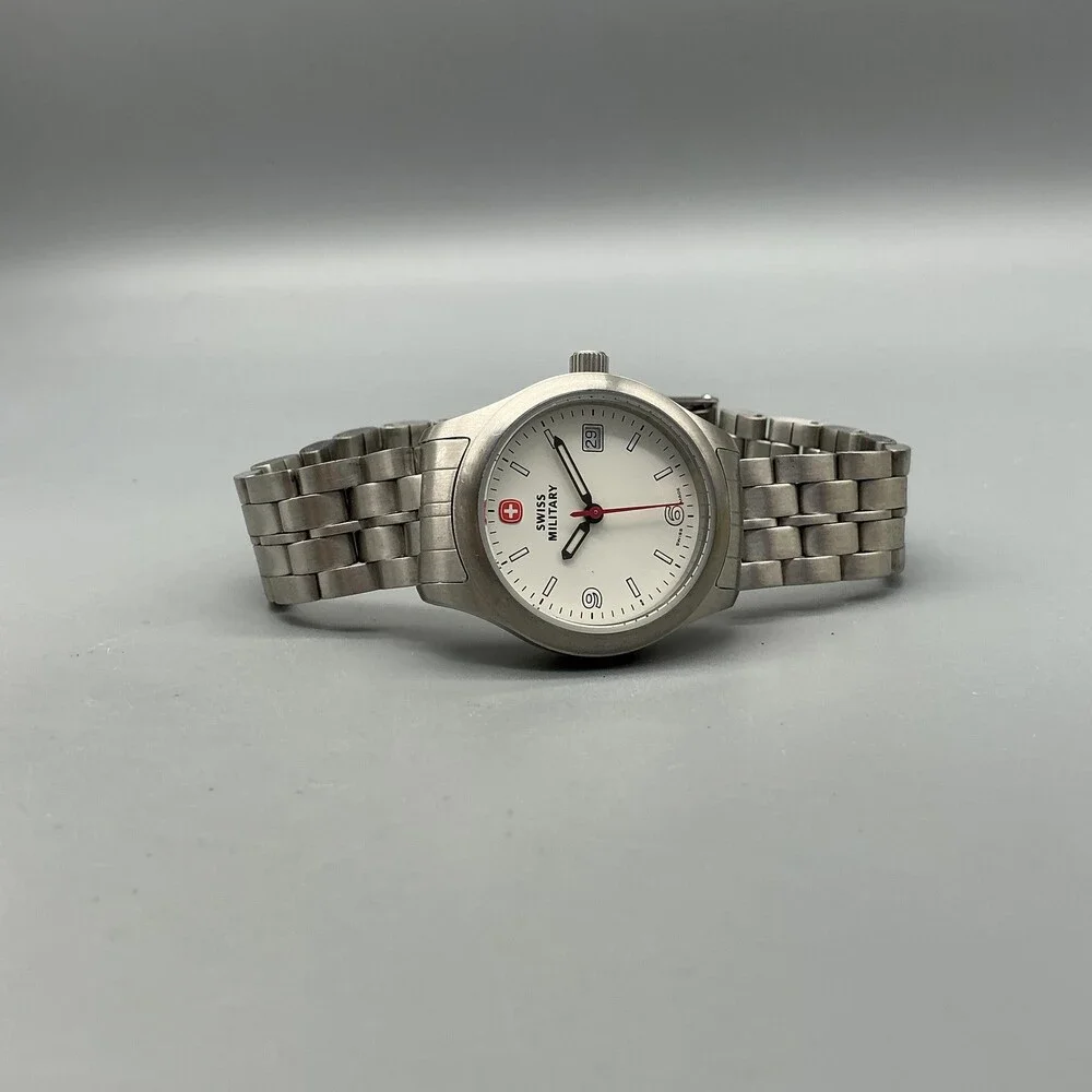 Swiss Military Field Womens Watch 28mm Stainless Bracelet Date New Battery 7